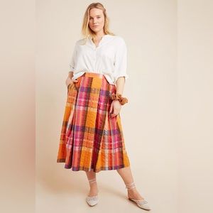 Anthropologie Maeve Pippa Pleated
Midi Skirt Plus Size 1X